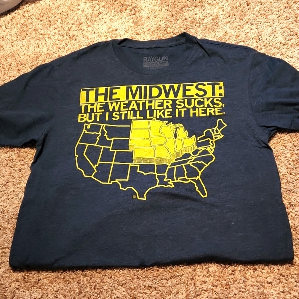 4/$20 Raygun Midwest T shirt in Navy